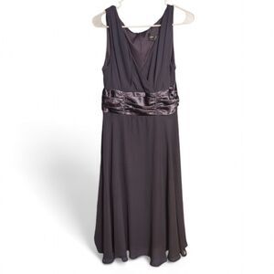 Connected Apparel, Dark Gray, Dress Women's 12, Midi Length, Zip Up Sleeveless